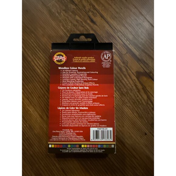 Koh-I-Noor Progresso Woodless Colored 24-Pencil Set Assorted Colored Pencils New - Picture 2 of 6